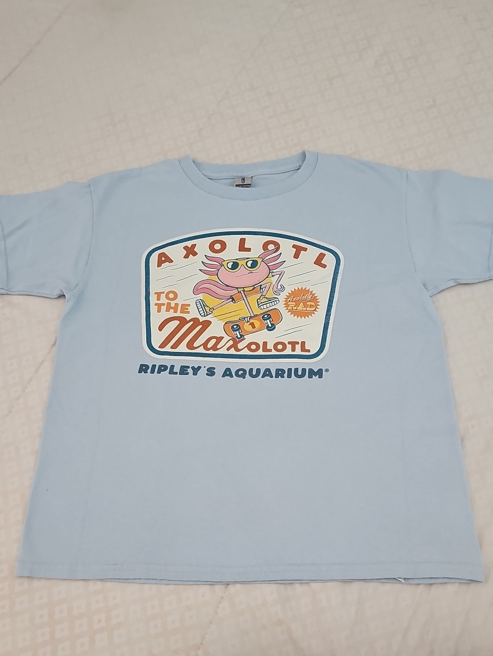 Ripley's Aquarium Light Blue Axolotl Skateboard Graphic Tee